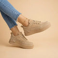 Women's Platform Sneakers — Faith Suede Lace-Up Low-Top