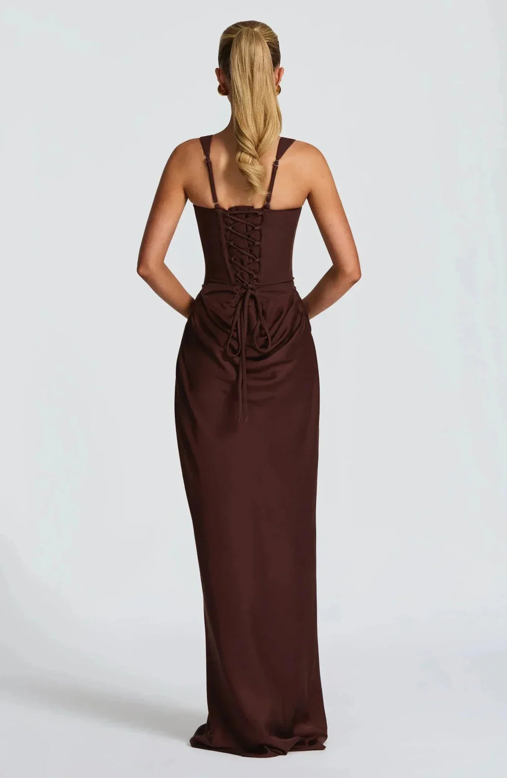 Winter Dresses Lace-Up Back Maxi Square Neckline Adjustable Straps – Jiva