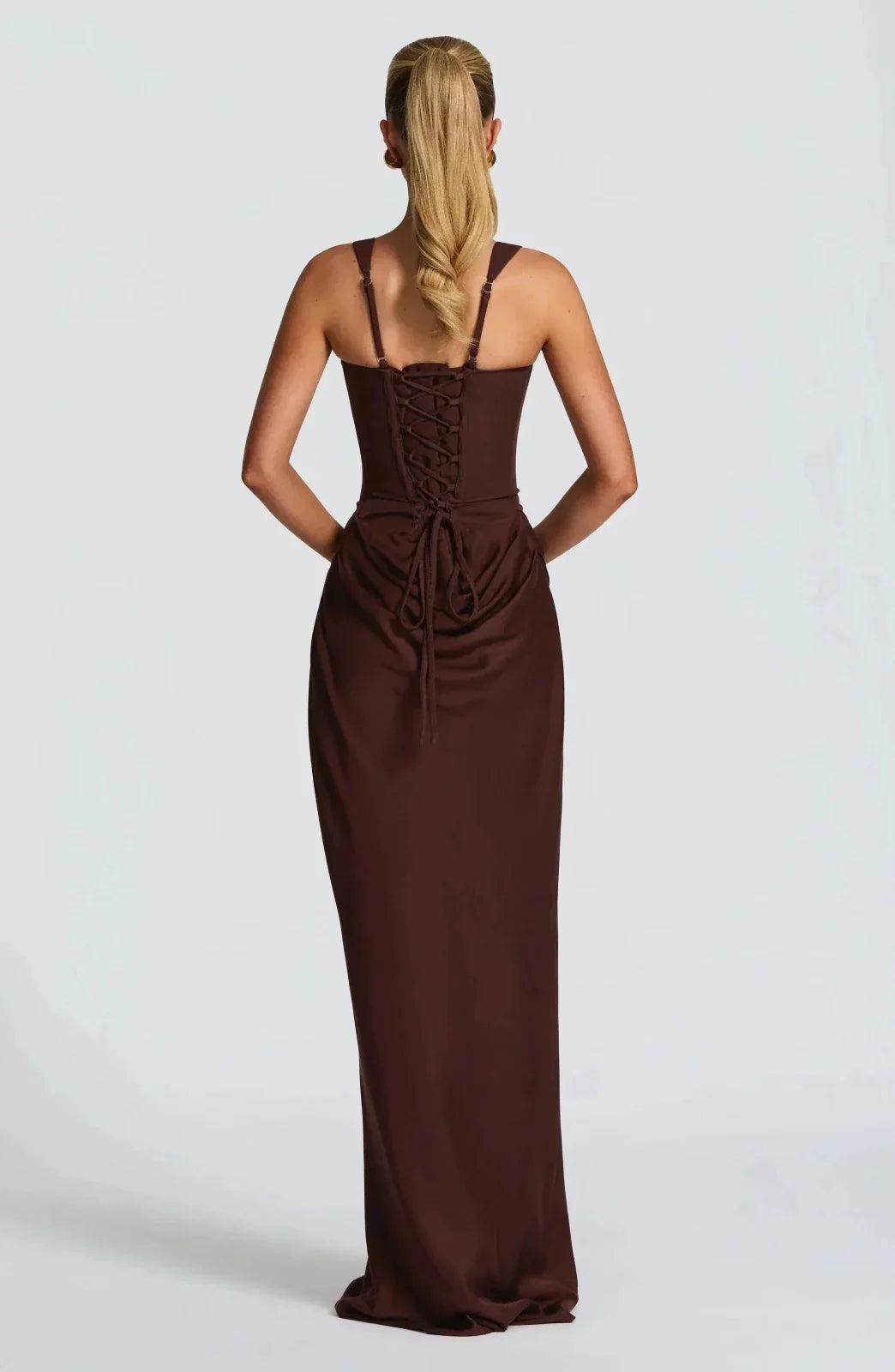 Winter Dresses Lace-Up Back Maxi Square Neckline Adjustable Straps – Jiva