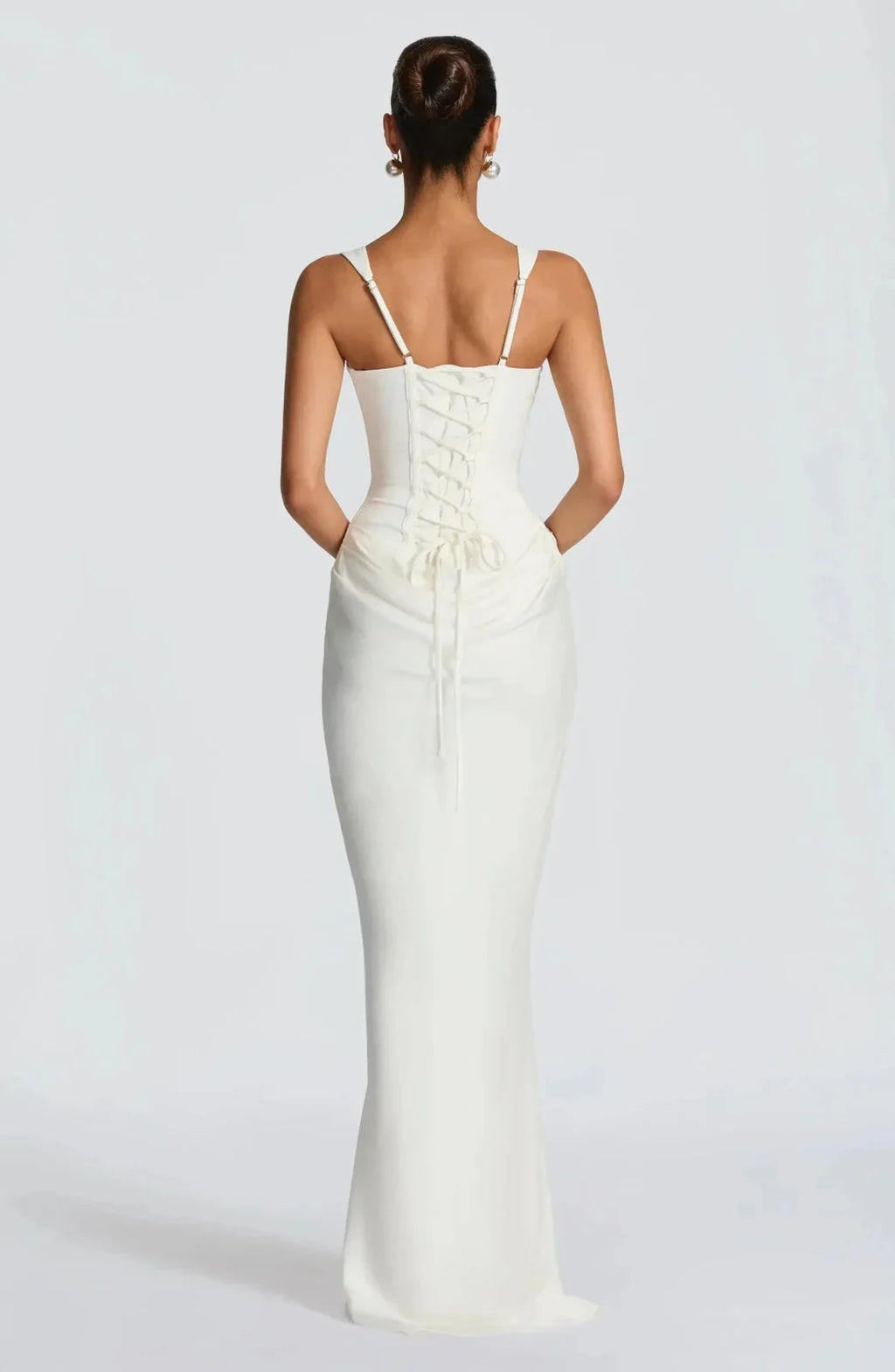 Winter Dresses Lace-Up Back Maxi Square Neckline Adjustable Straps – Jiva