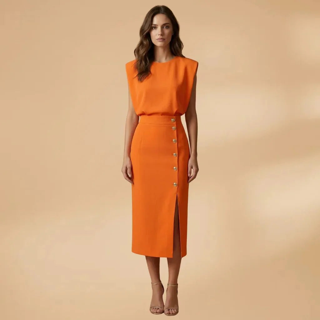 Winter Dresses Sleeveless Button Front Midi Dress Light Pink – Niva
