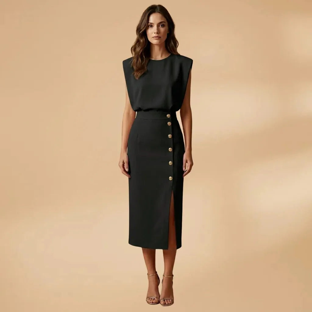 Winter Dresses Sleeveless Button Front Midi Dress Light Pink – Niva