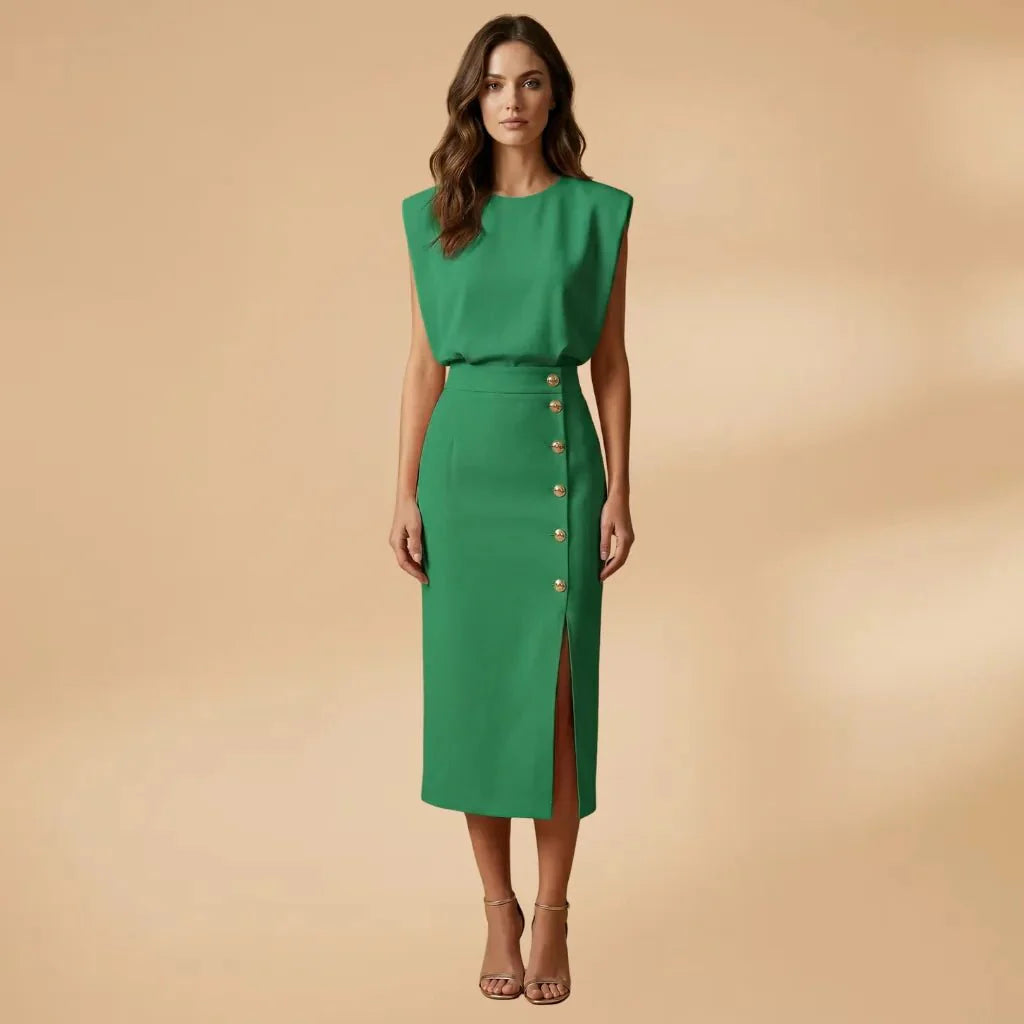 Winter Dresses Sleeveless Button Front Midi Dress Light Pink – Niva