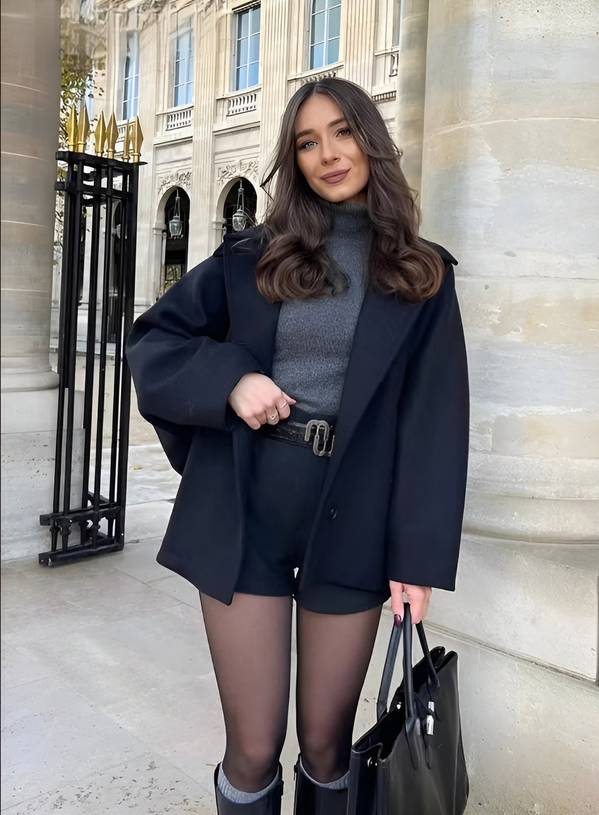 Women Coats Long Double-Breasted Boxy Cut Structured – Tava