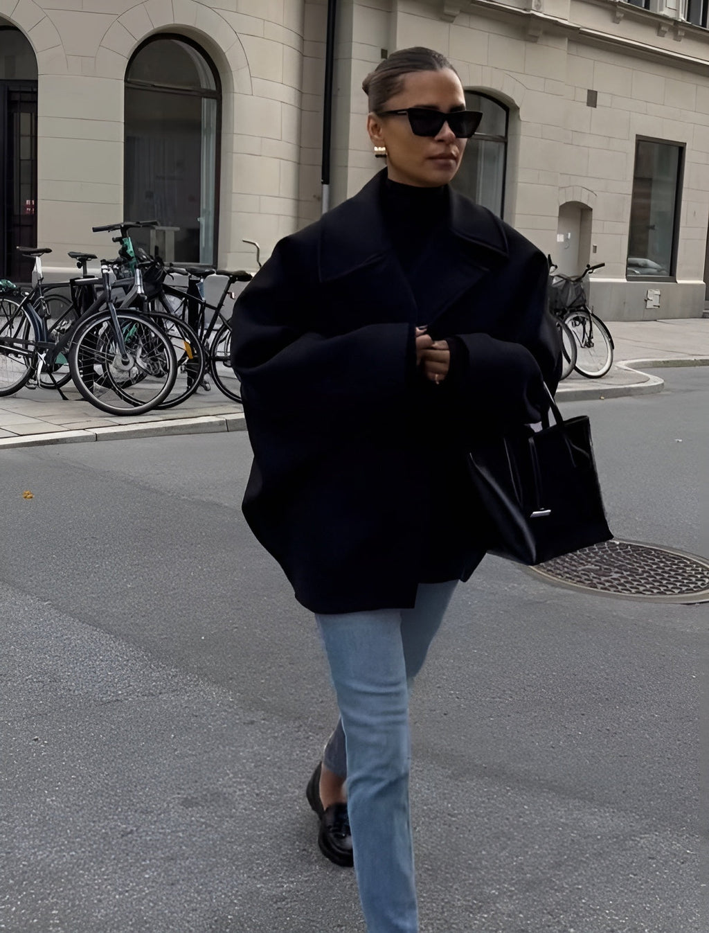 Women Coats Long Double-Breasted Boxy Cut Structured – Tava