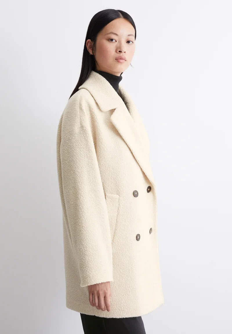 Women Coats Long Double Breasted Lapel Soft Texture Coat – Yeva