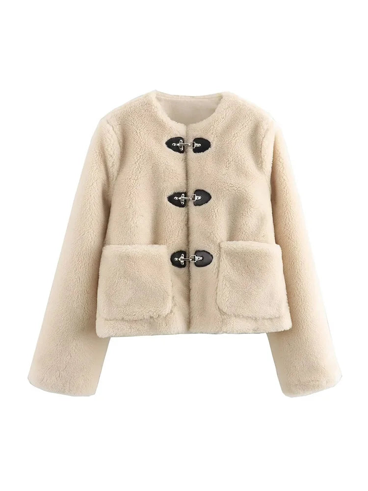 Womens Cardigan Fleece Button Jacket Relaxed Fit – Civa