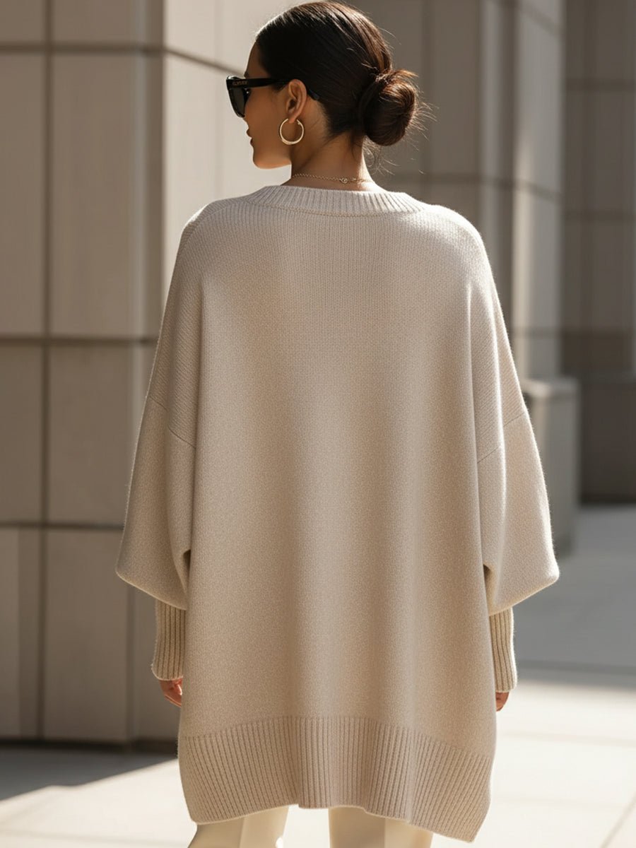 Womens Cardigan Oversized Knit Relaxed Fit Jumper Neutral – Alba