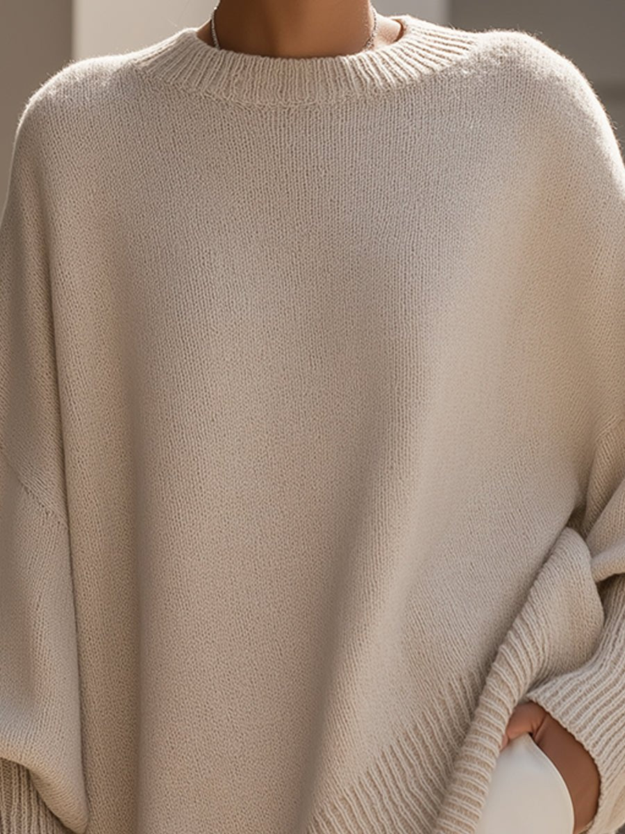 Womens Cardigan Oversized Knit Relaxed Fit Jumper Neutral – Alba
