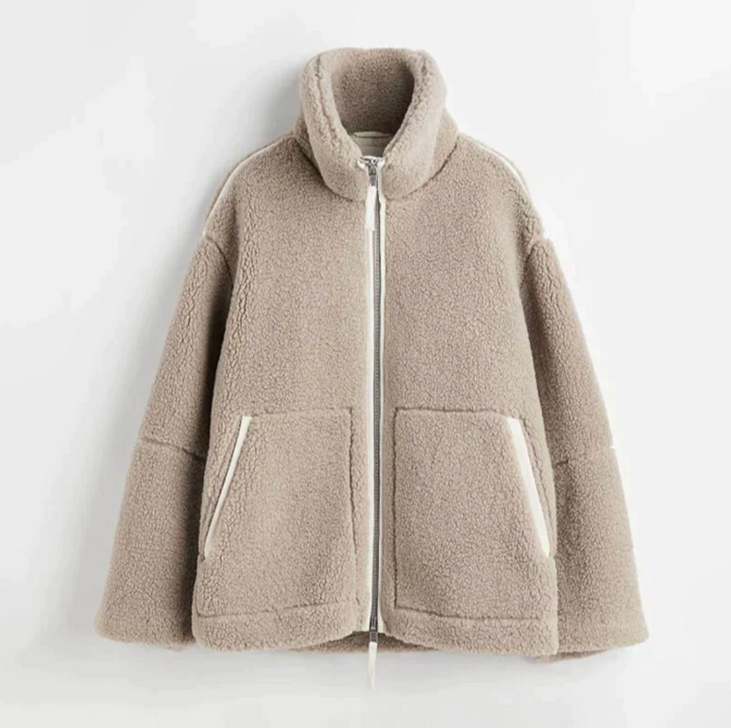 Womens Puffer Jacket Sherpa Zip-Up Oversized Stand Collar – Rova