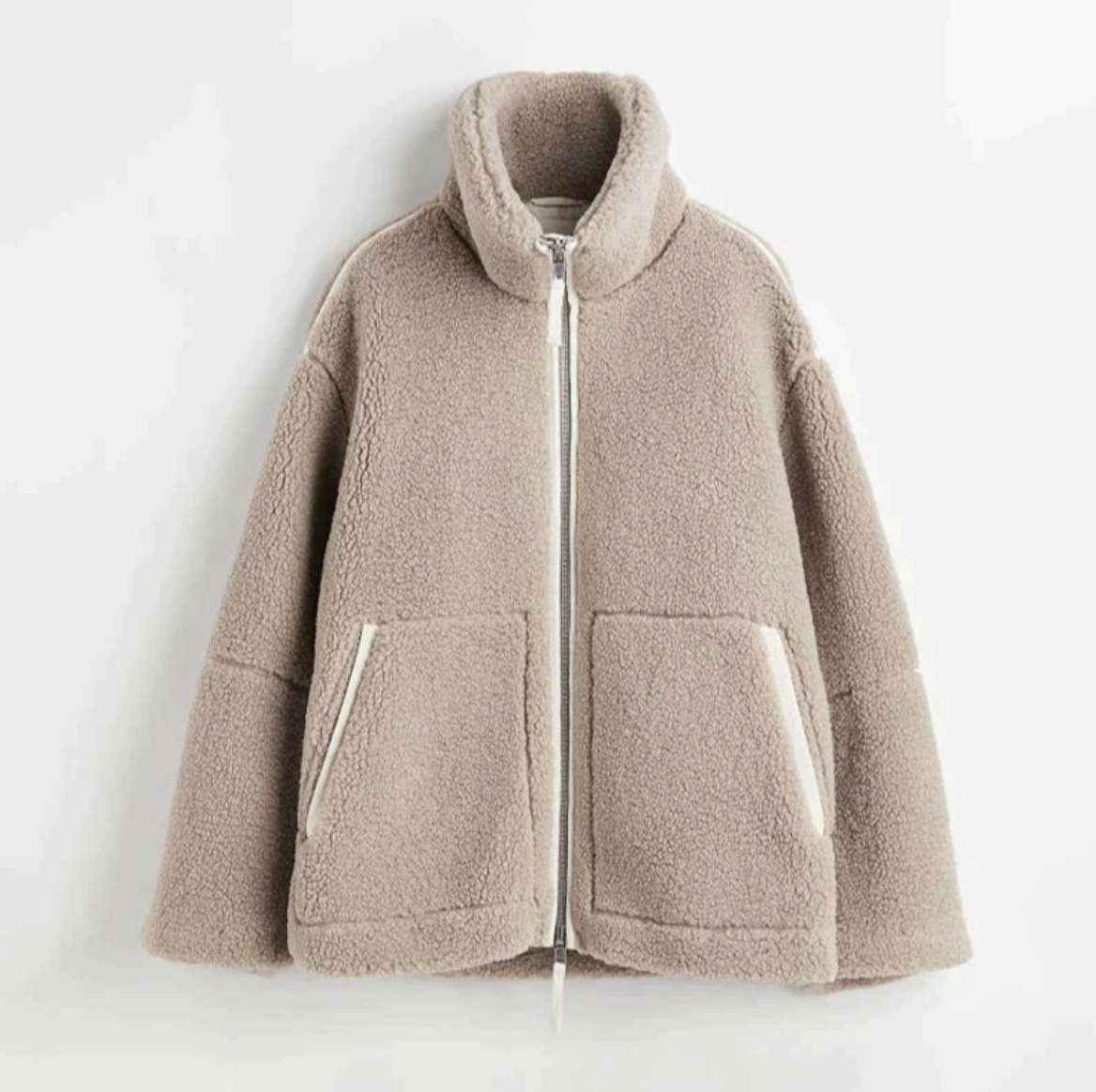 Womens Puffer Jacket Sherpa Zip-Up Oversized Stand Collar – Rova