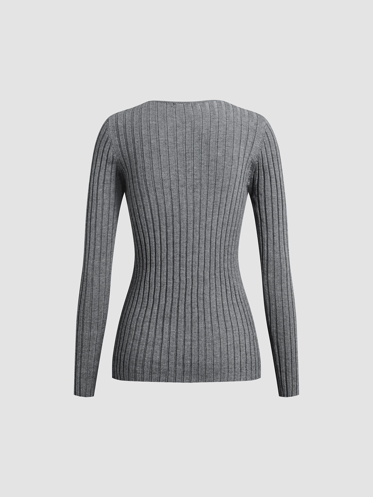Womens Long Sleeve V-Neck Textured Knit Top High Stretch Regular Fit – Opal