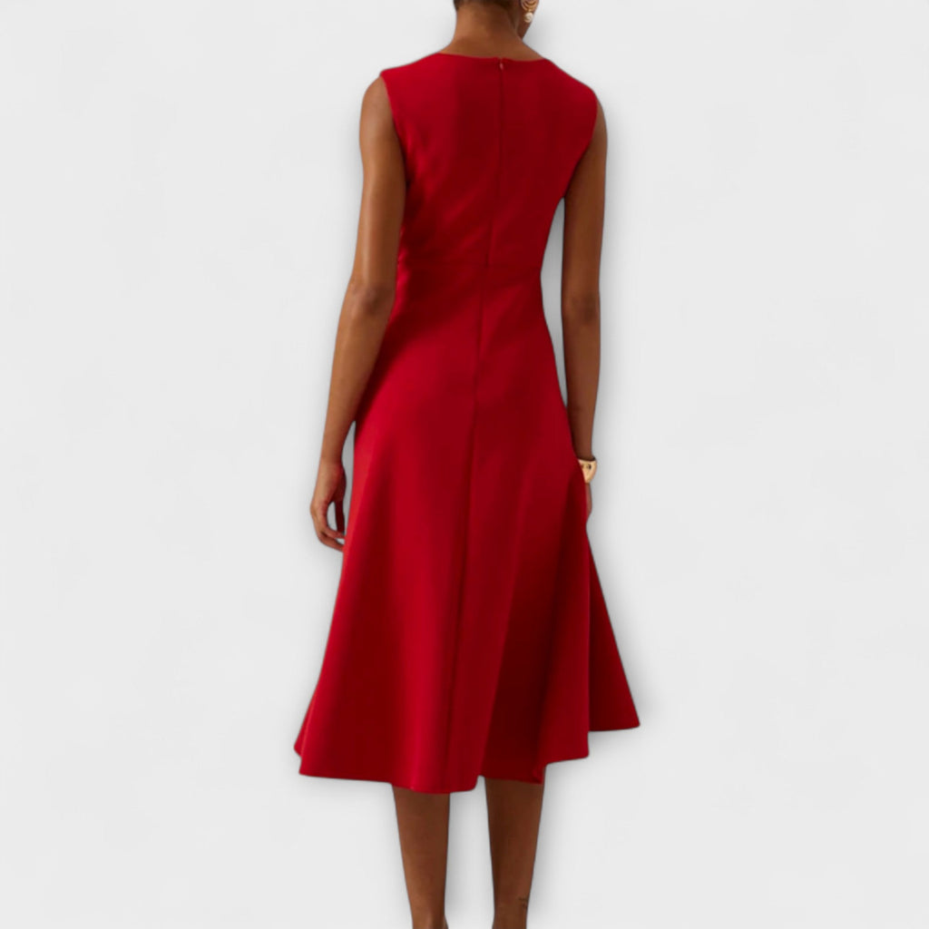 Womens Winter Dresses Draped Asymmetric Midi Sleeveless – Fiva