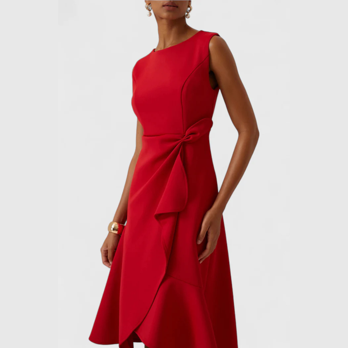 Womens Winter Dresses Draped Asymmetric Midi Sleeveless – Fiva