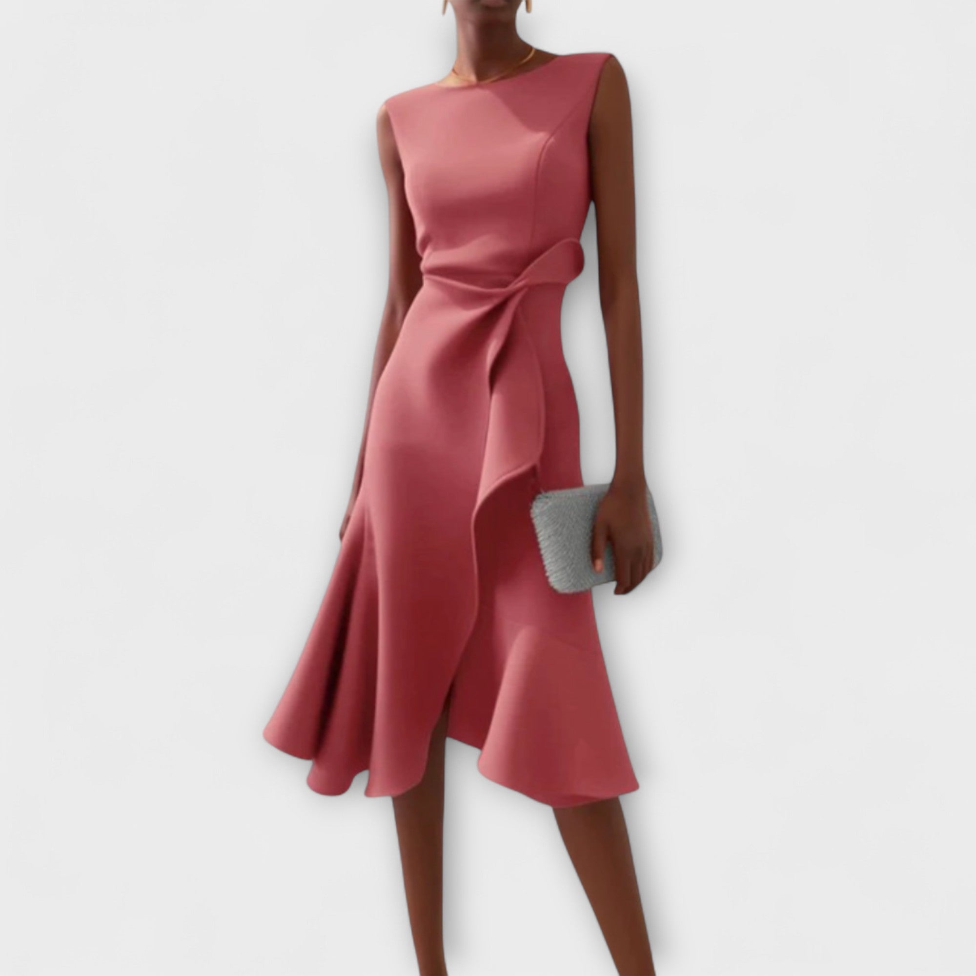 Womens Winter Dresses Draped Asymmetric Midi Sleeveless – Fiva