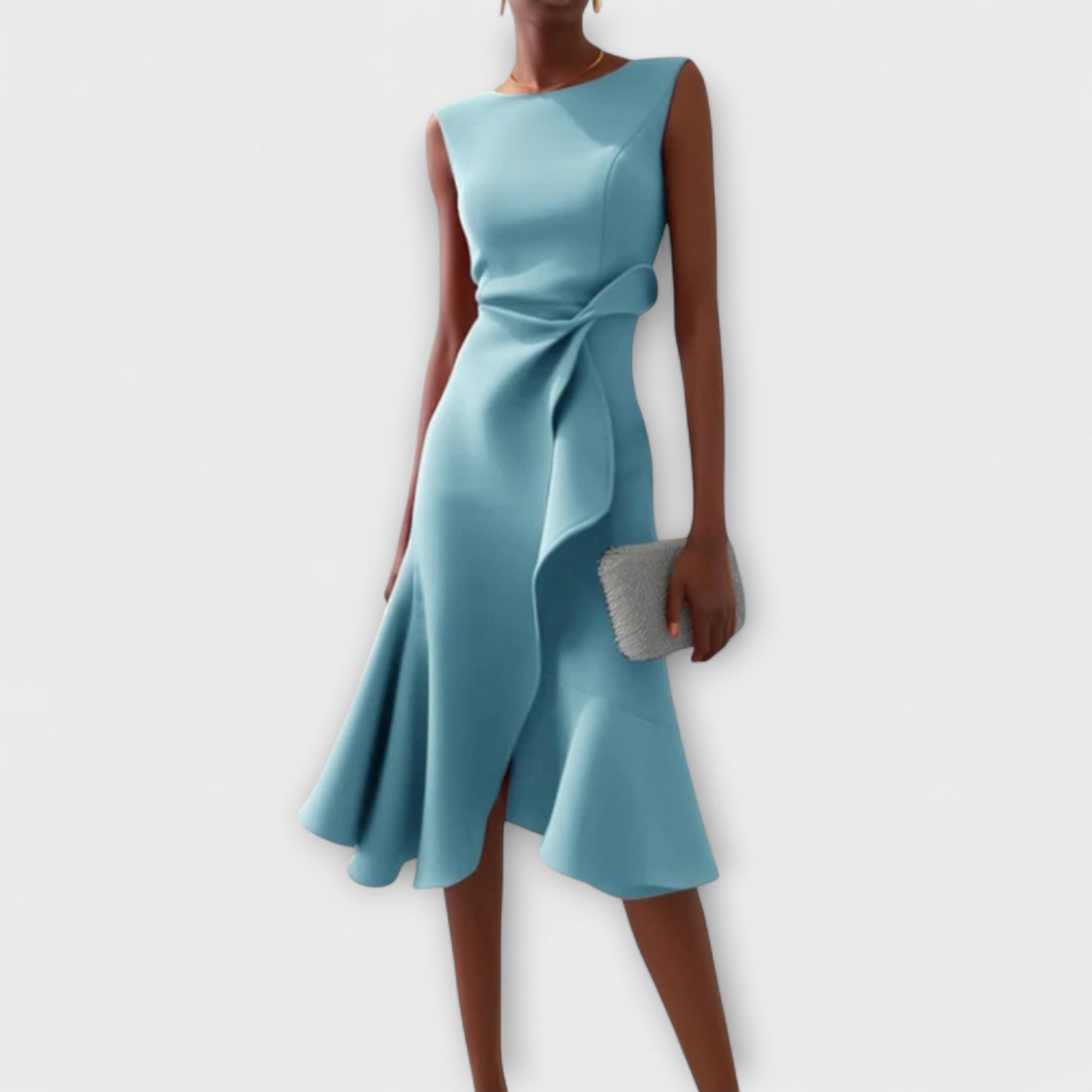 Womens Winter Dresses Draped Asymmetric Midi Sleeveless – Fiva