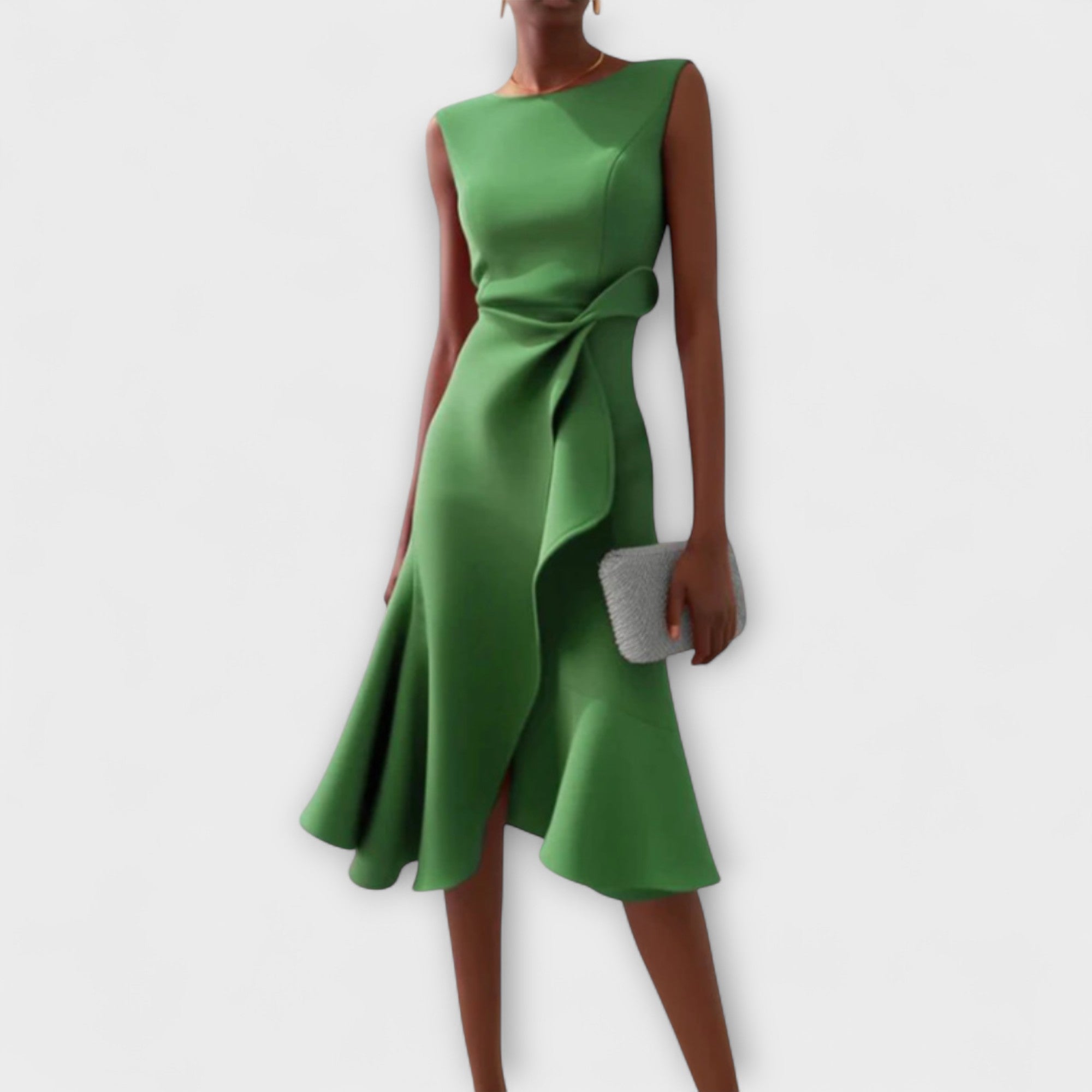 Womens Winter Dresses Draped Asymmetric Midi Sleeveless – Fiva